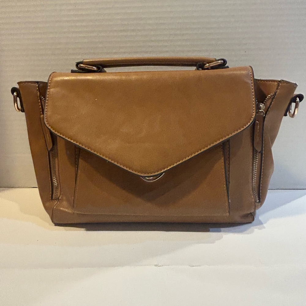 Francesca's Tan Top-Handle Envelope Satchel